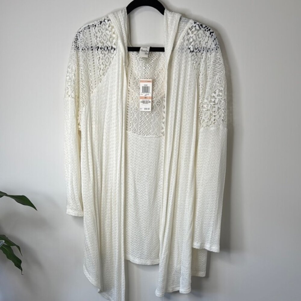 American Rag Cie Women White Lace Cardigan Plus Size 2X